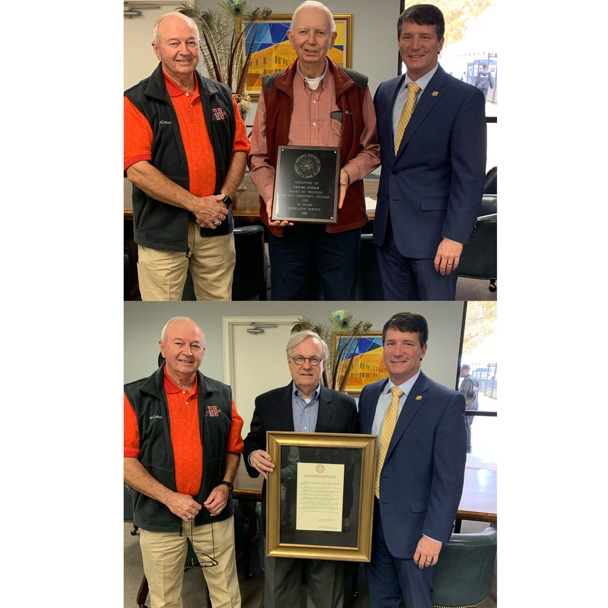 Three board members recognized for their service