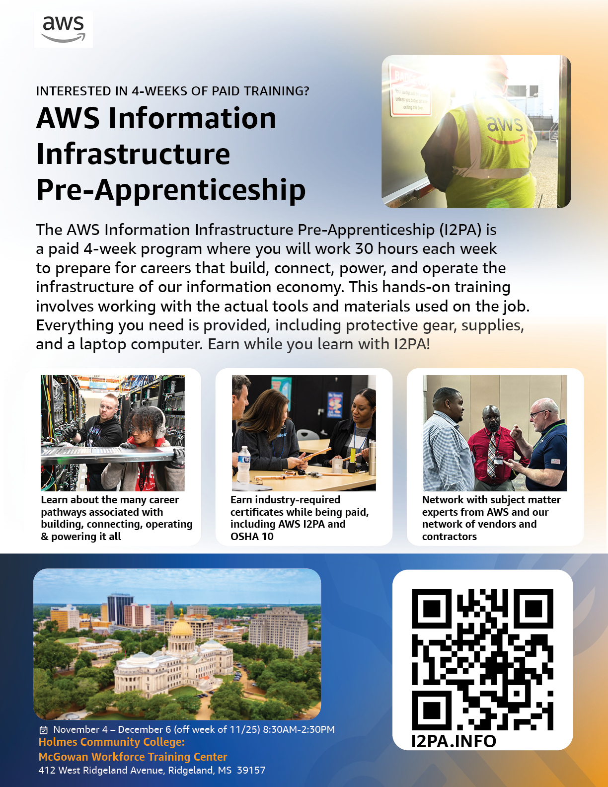 Holmes Ridgeland to host the state’s first AWS Information Infrastructure Pre-Apprenticeship Program